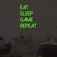  Eat Sleep Game Repeat Neon Sign - Marvellous Neon