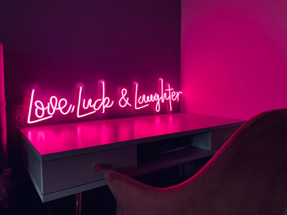 Love, Luck & Laughter Led Sign - Marvellous Neon