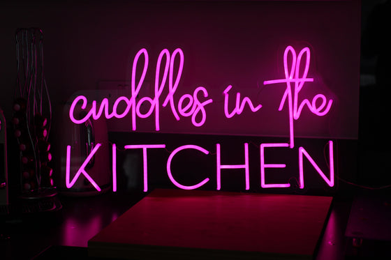 Cuddles In The Kitchen Led Sign - Marvellous Neon