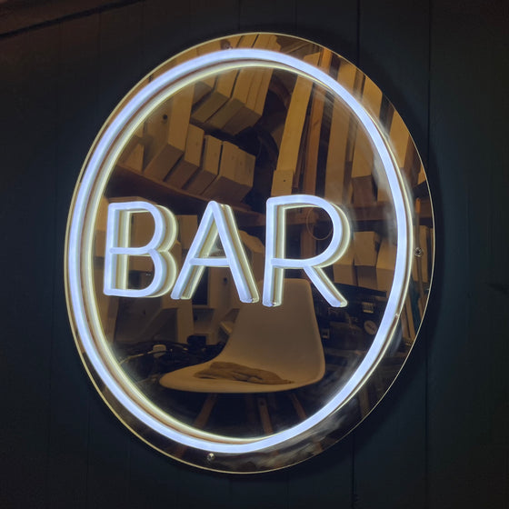 Bar Led Neon Sign, Gold Backing- Next Day Delivery - Marvellous Neon