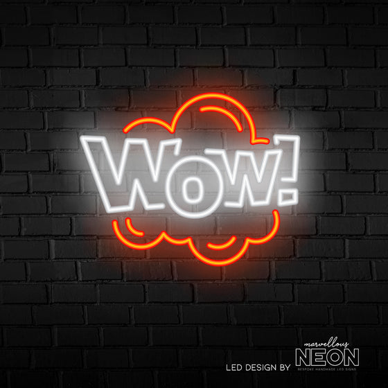 WOW Neon Sign - Marvellous Neon